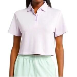 Outdoor Voices Birdie Cropped Polo Shirt Lilac Purple Women’s Size M